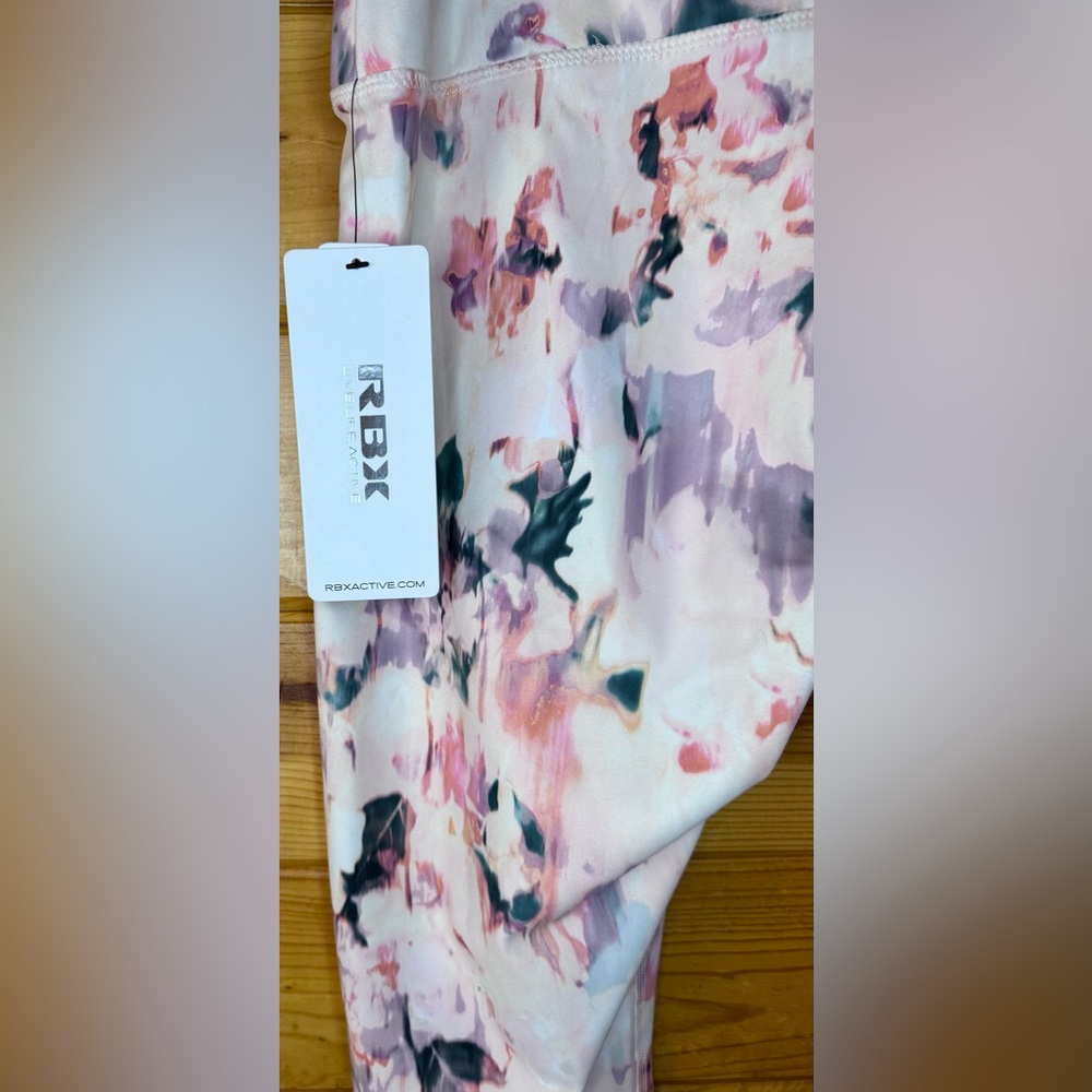 RBX High Waisted Full Length Leggings - Pink and Purple Abstract - Picture 4 of 6